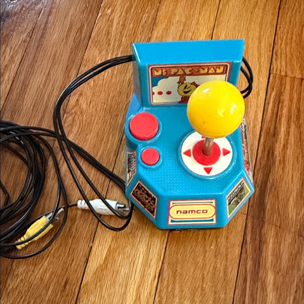 Blue and Yellow Retro Arcade Joystick